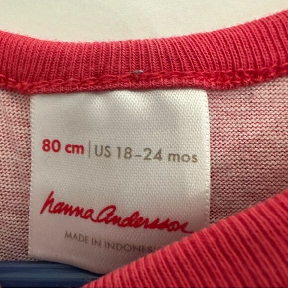 Hanna Andersson 80 18-24m Girls Dress Short Sleeve Red White Polka Dots months - Picture 2 of 3